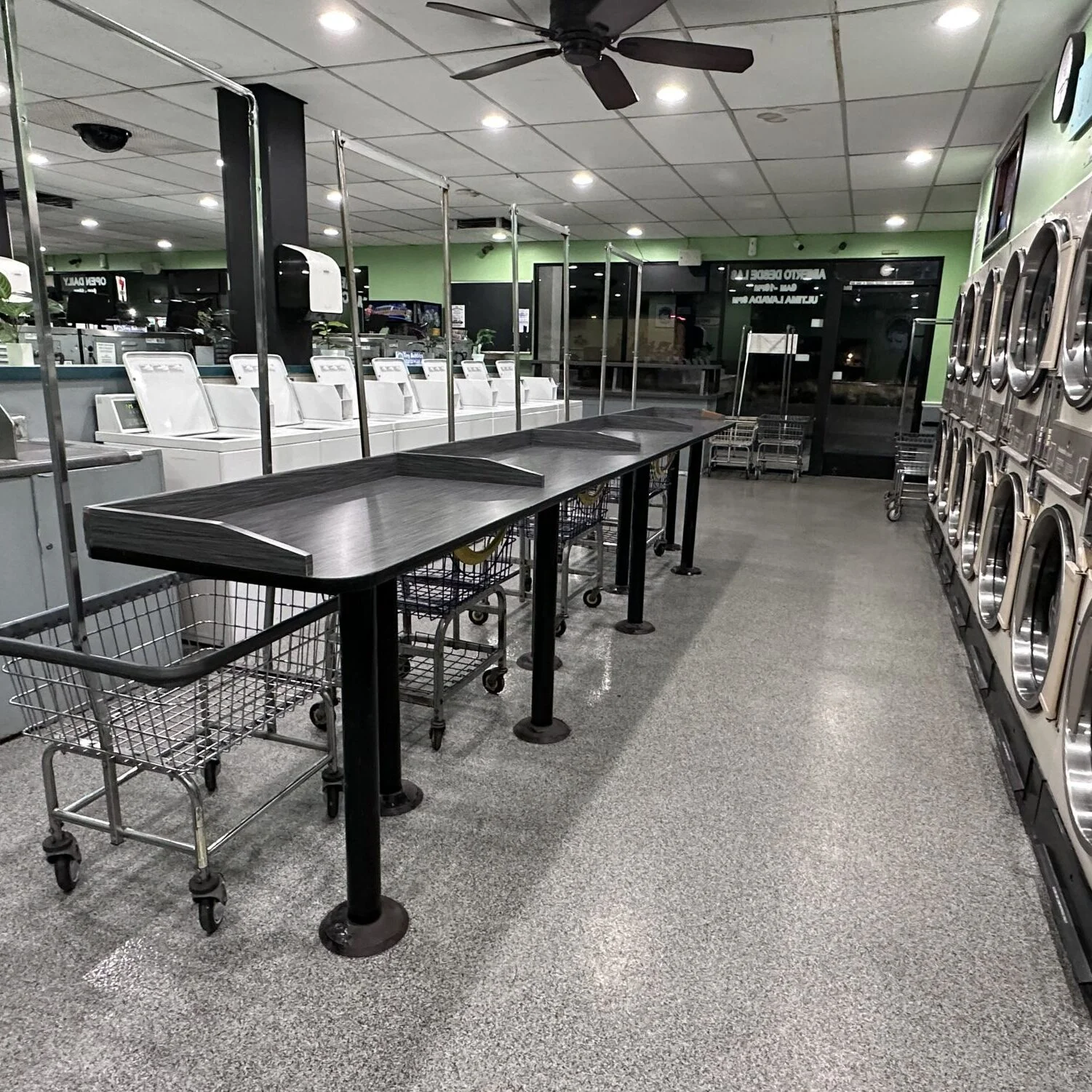 Inside Tiny Bubbles Laundromat